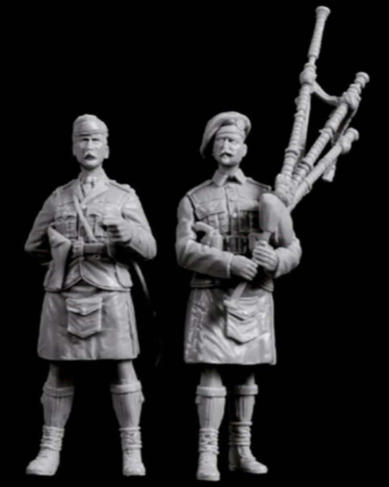 1/35 WWI Scottish Highland Regiment, 2 Figures, Resin Model Figure Kit, Unassembled and Unpainted