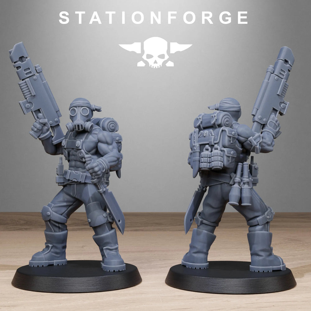 GrimGuard Jungle Fighters, 8 Figures, Resin Model Figure Kit, Sci-Fi Theme, Unassembled and Unpainted