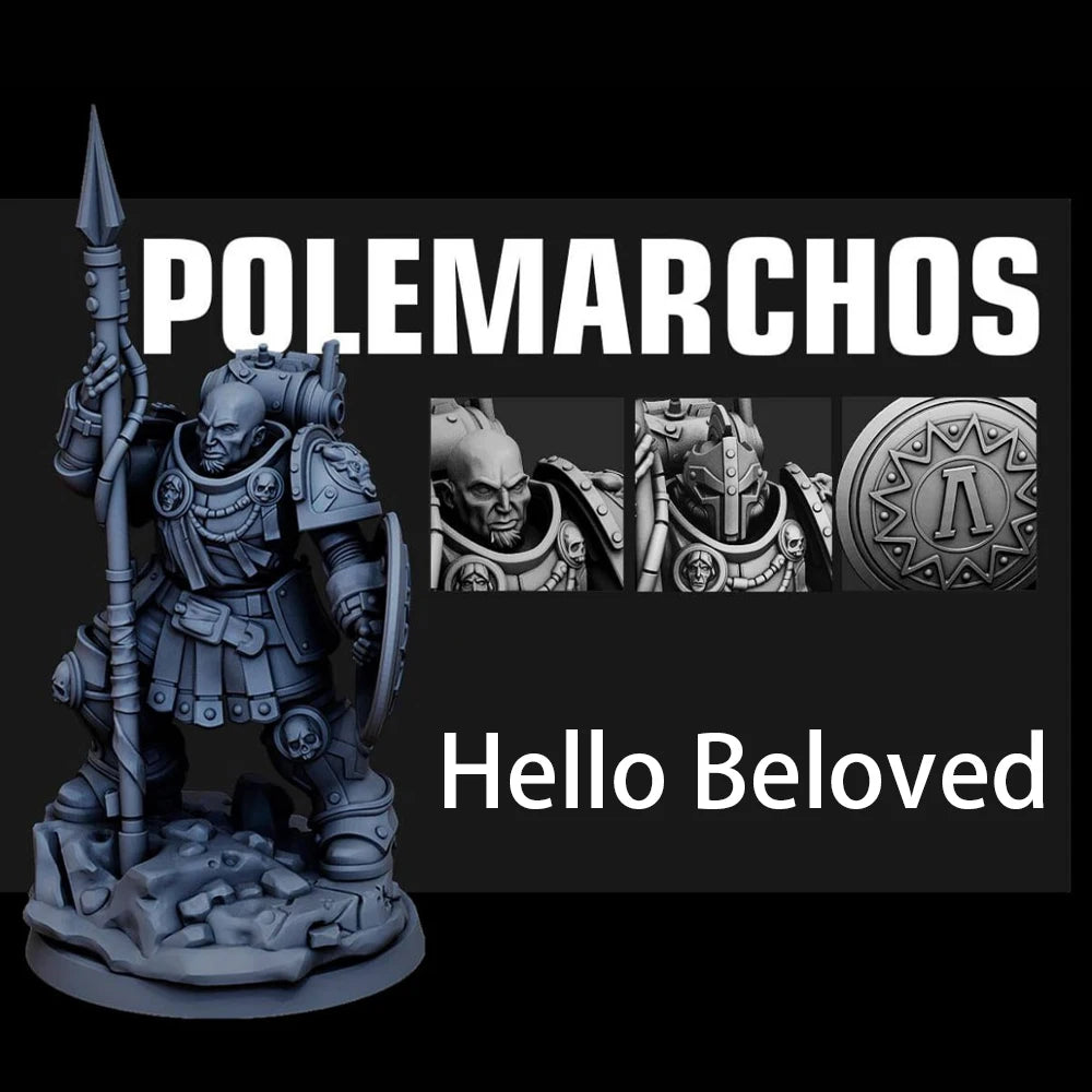 70mm Ornate Plate Knight with Halberd and Shield, Resin Model Figure Kit, Fantasy Theme, Unassembled and Unpainted