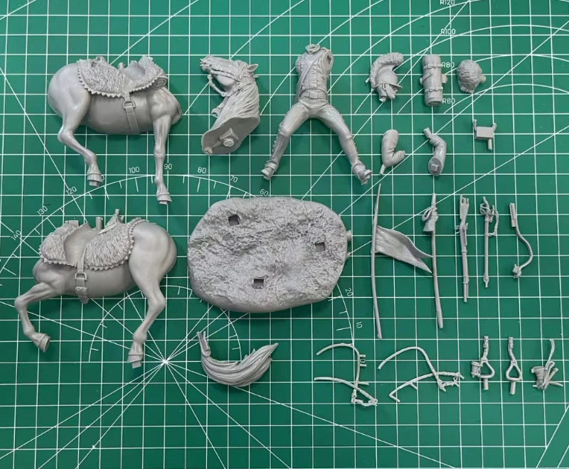 1/24 Medieval Cavalry Knights, 3 Figures, Resin Model Figure Kit, Unassembled and Unpainted