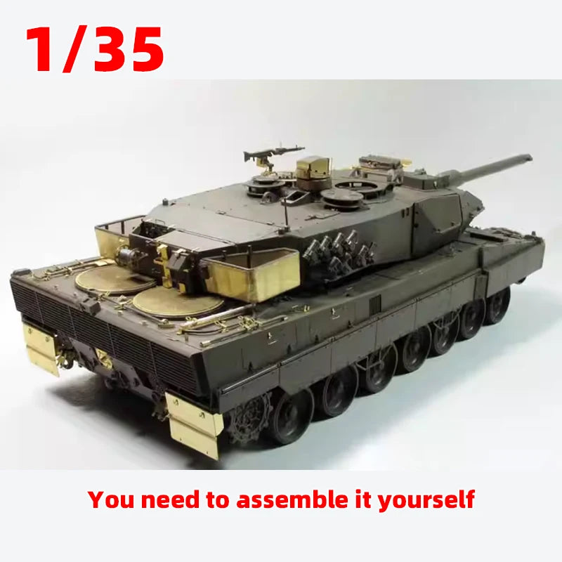 1/35 Modern Leopard 2A6 Tank, Resin Model Vehicle Kit, Unassembled and Unpainted