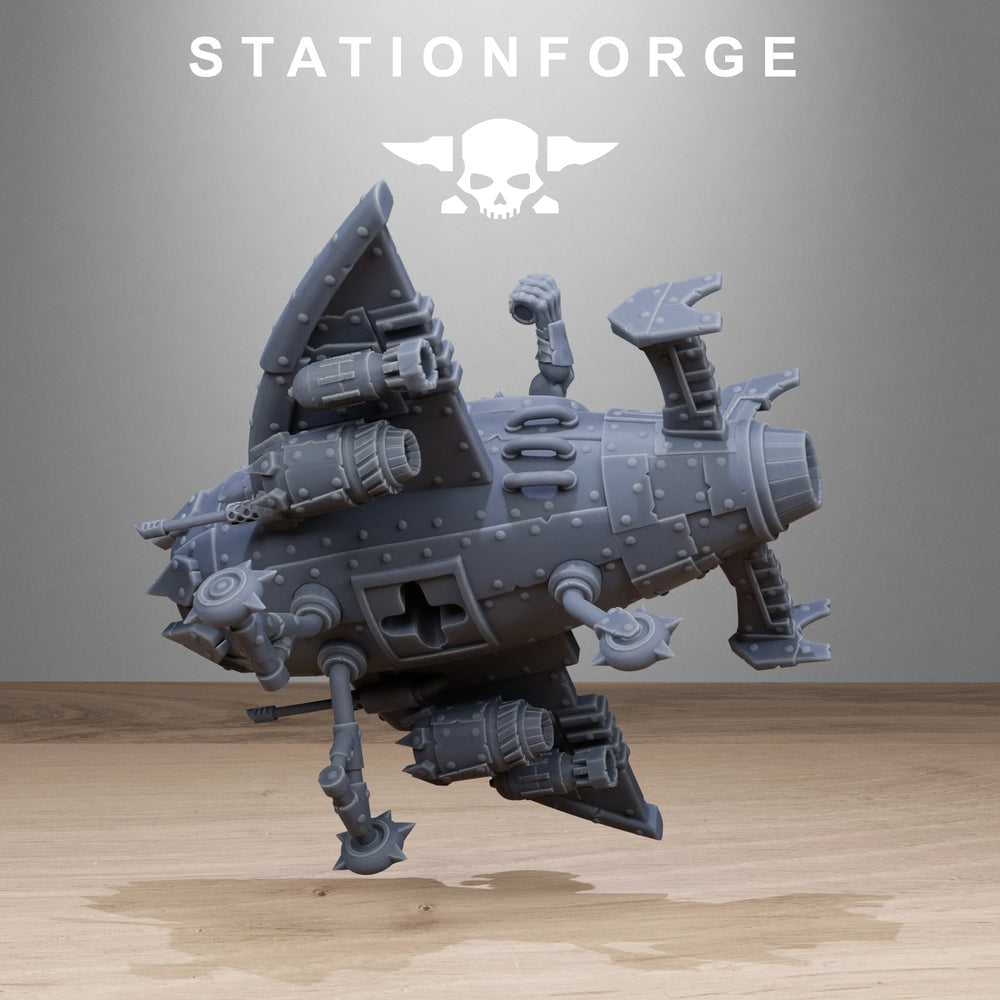 Ork Fighter, 6 Figures, Resin Model Aircraft Kit, Sci-Fi Theme, Unassembled and Unpainted