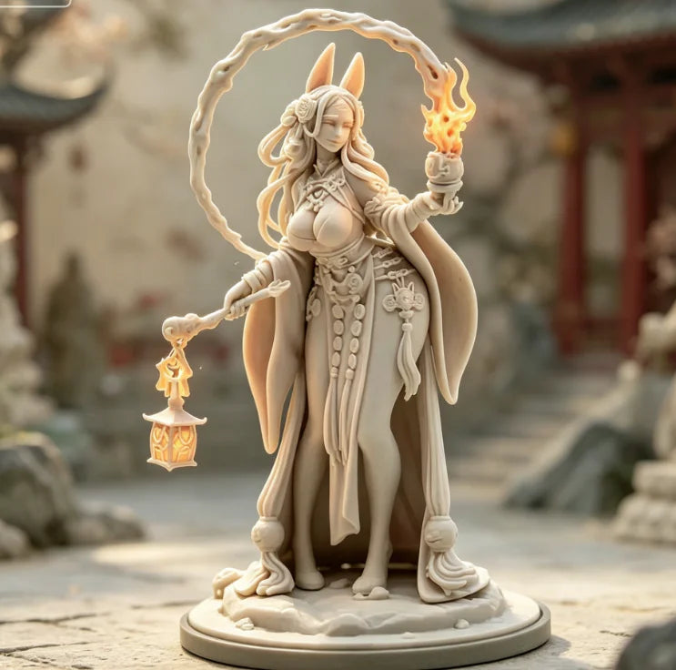 75mm Female Sorceress, Resin Model Figure Kit, Fantasy Theme, Unassembled and Unpainted