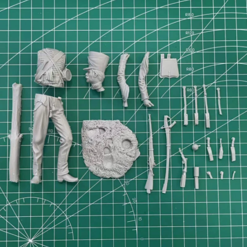 1/16 Napoleonic French Hussar Cavalryman, Resin Model Figure Kit, Unassembled and Unpainted