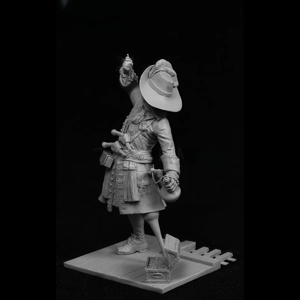 75mm 17th-Century European Gentleman, Resin Model Figure Kit, Historical Theme, Unassembled and Unpainted
