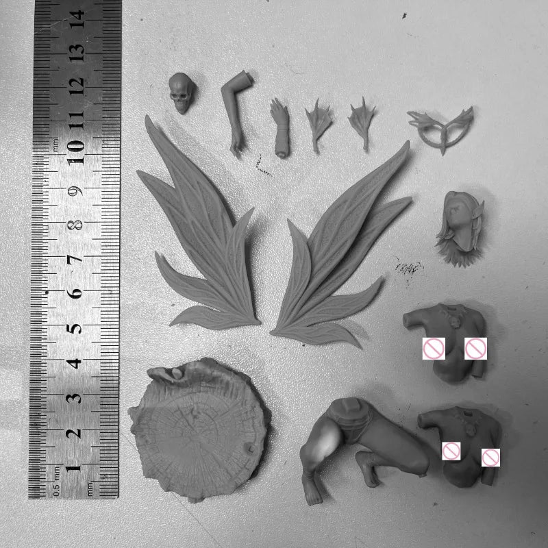 1/24 Dark Fantasy Fairy with Wings, Resin Model Figure Kit, Fantasy Theme, Unassembled and Unpainted
