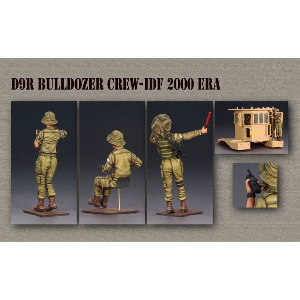 1/35 Modern IDF D9 Bulldozer Crew, 3 Figures, Resin Model Figure Kit, Unassembled and Unpainted