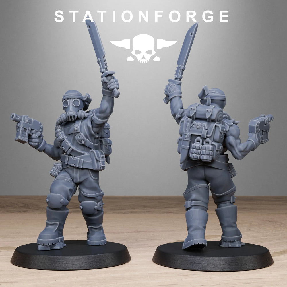 GrimGuard Jungle Fighters, 8 Figures, Resin Model Figure Kit, Sci-Fi Theme, Unassembled and Unpainted