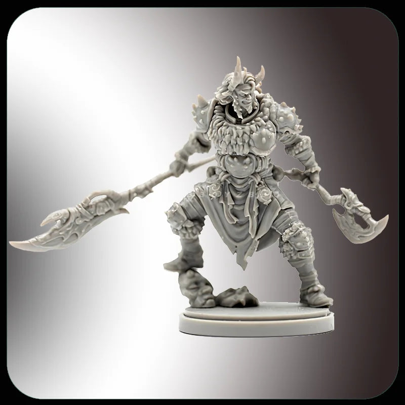 38mm Beast Warrior, Resin Model Figure Kit, Fantasy Theme, Unassembled and Unpainted