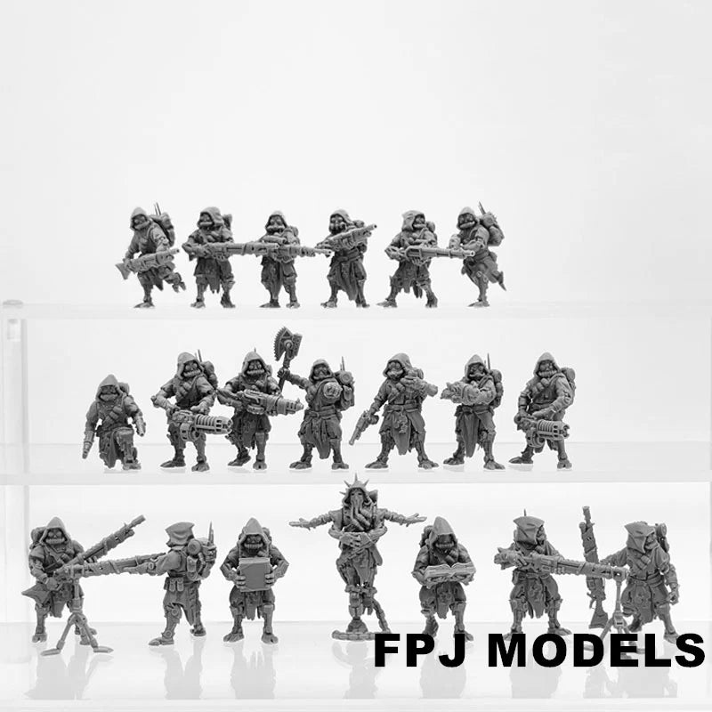 28mm Scavenger Rangers, 25 Figures, Resin Model Figure Kit, Sci-Fi Theme, Unassembled and Unpainted