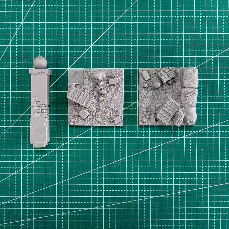 1/35 WWII Battlefield Scene Base, Resin Model Terrain Kit, Unpainted