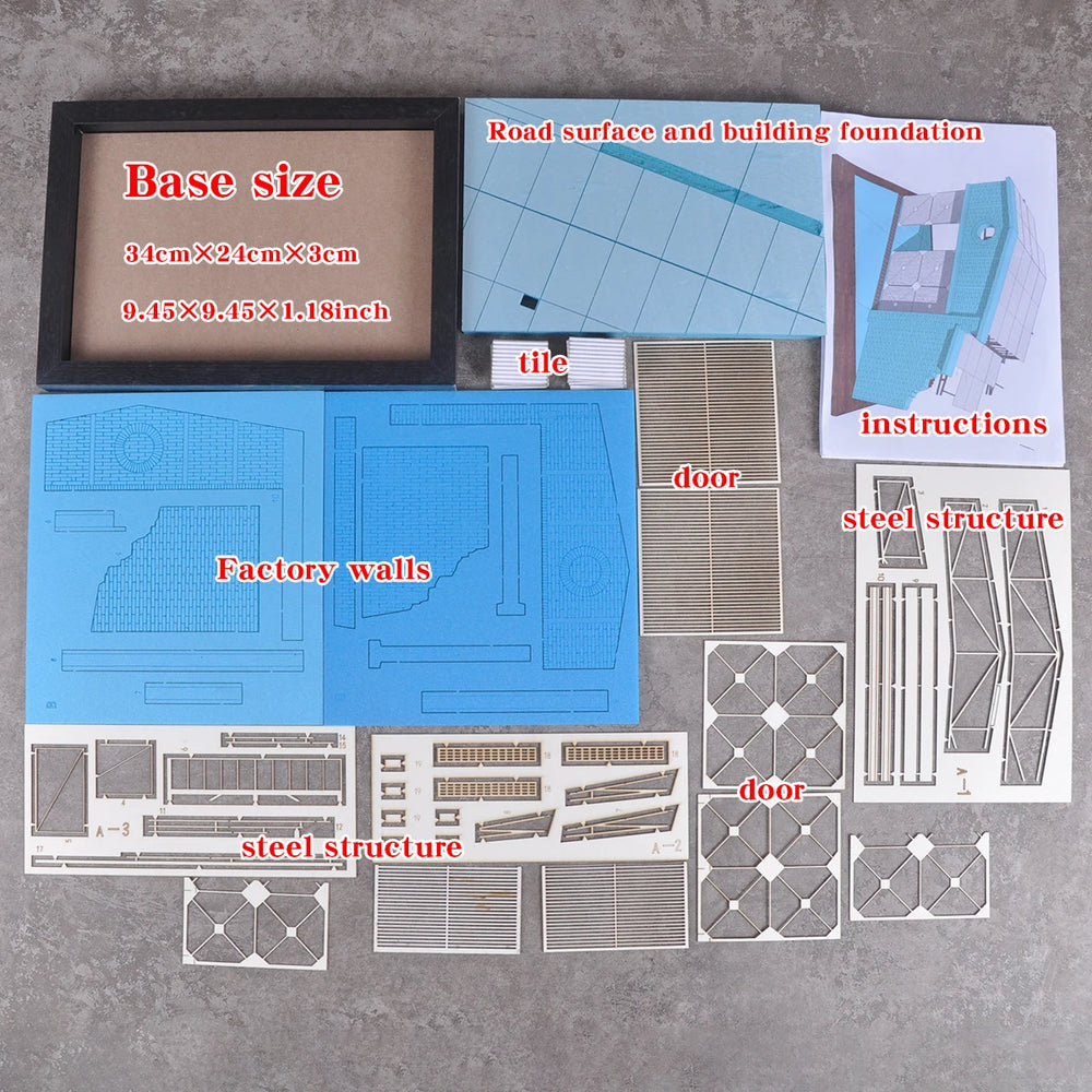 1/35 WWII Destroyed Factory, Resin Model Diorama Kit, Unassembled and Unpainted