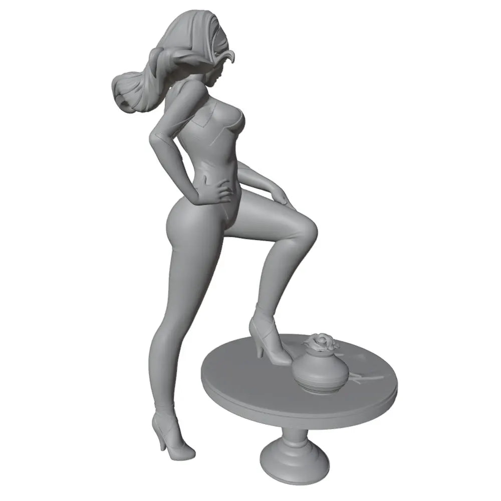 1/24 Bikini Pin-up with Flowing Hair, Resin Model Figure Kit, Unassembled and Unpainted