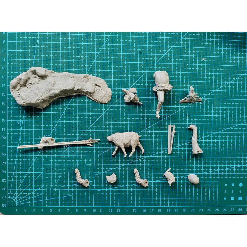 1/32 Medieval Hunting Party, 4 Figures, Resin Model Diorama Kit, Unassembled and Unpainted