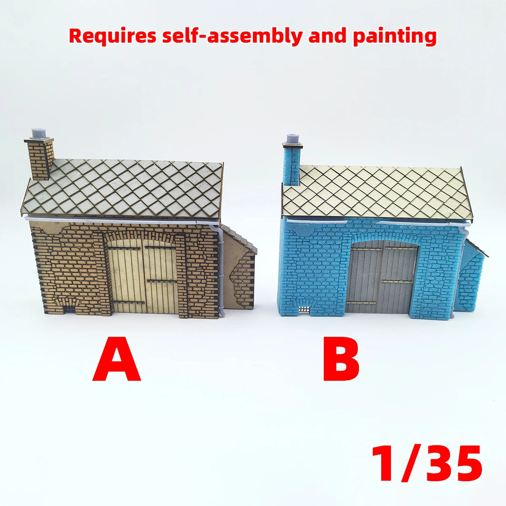 1/35 European Stone-Built House, Resin Model Diorama Kit, Historical Theme, Unassembled and Unpainted
