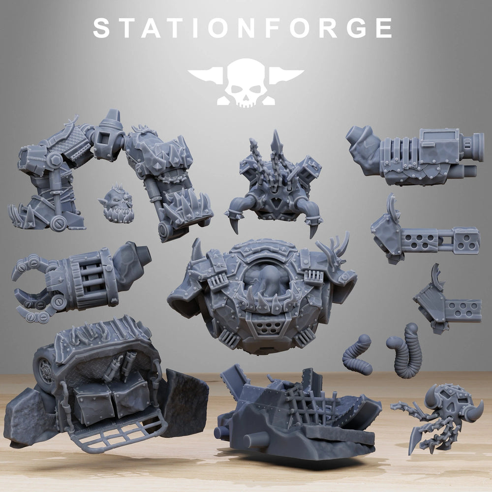 Orkaz War Boss, Resin Model Figure Kit, Sci-Fi Theme, Unassembled and Unpainted