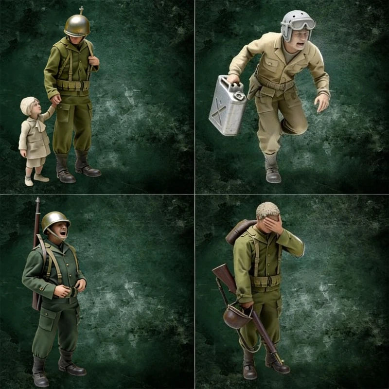 1/35 WWII US Soldier with Tommy Gun, Resin Model Figure Kit, Unassembled and Unpainted
