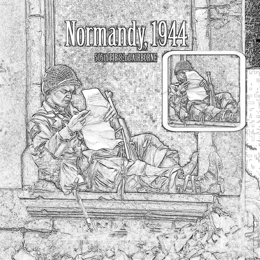 1/24 WWII U.S. 82nd Airborne Paratrooper, Resin Model Figure Kit, Unassembled and Unpainted