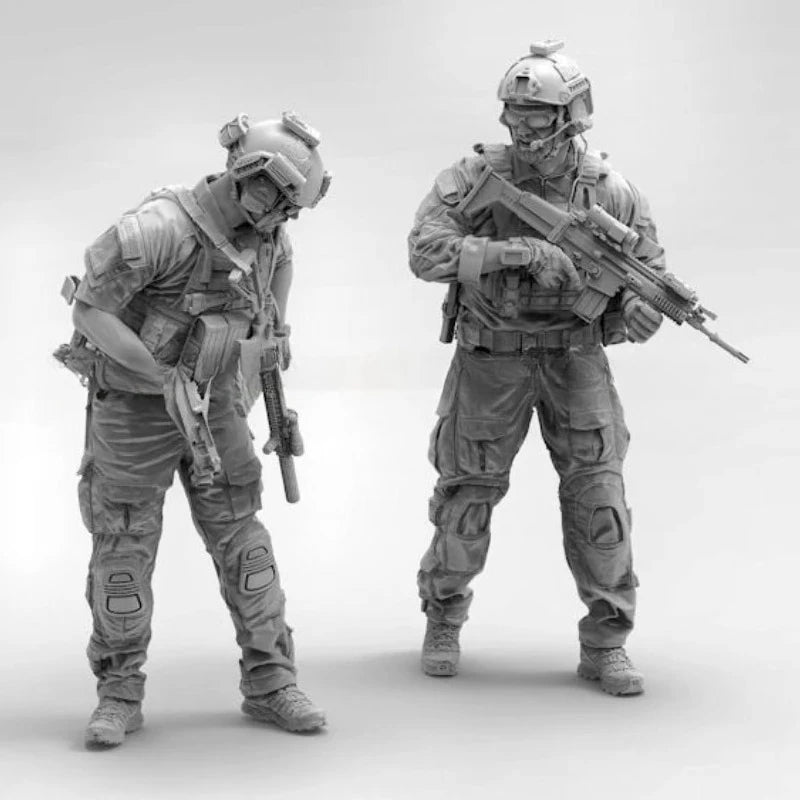 1/35 Modern US Special Forces Team, 2 Figures, Resin Model Figure Kit, Unassembled and Unpainted