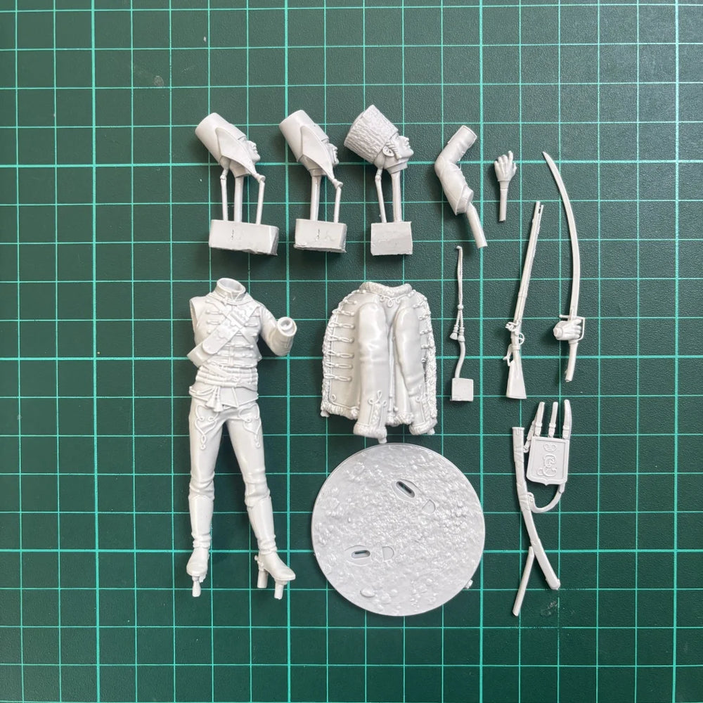 75mm Napoleonic Russian Cavalry Soldier, Resin Model Figure Kit, Unassembled and Unpainted