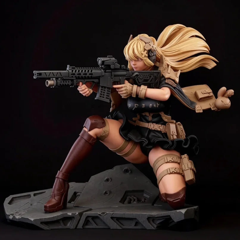 35mm Female Soldier, Resin Model Figure Kit, Anime Theme, Unassembled and Unpainted