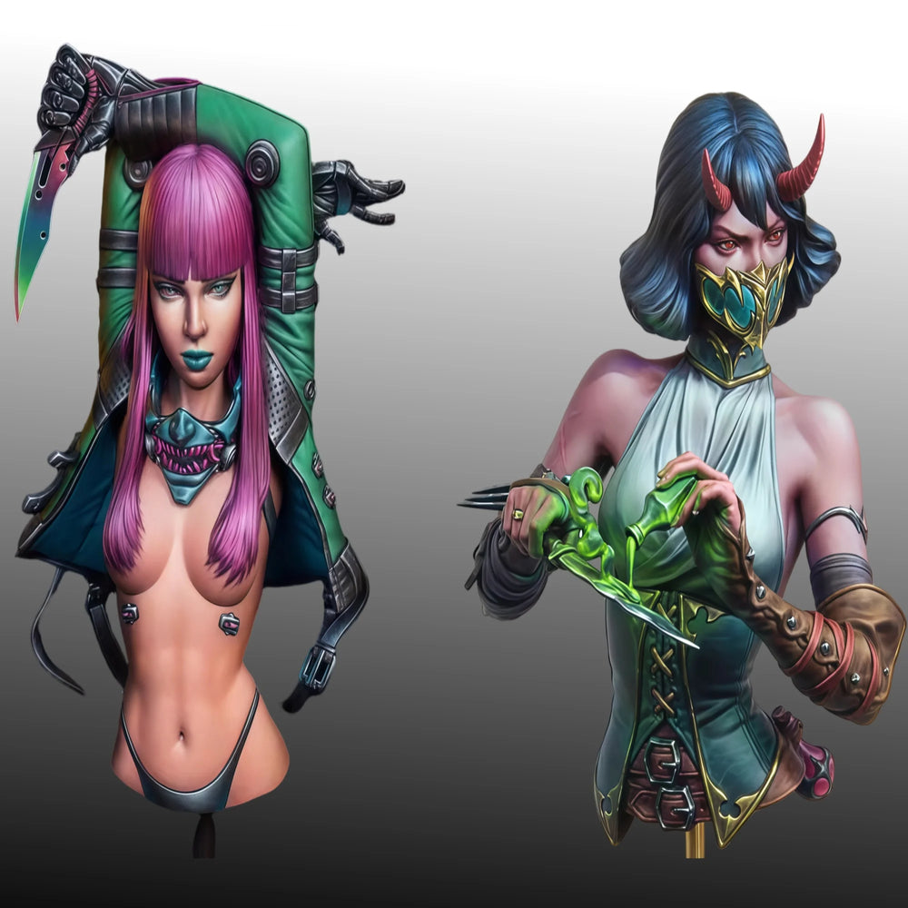 Female Cyberpunk Assassins — 1/10 Resin Bust