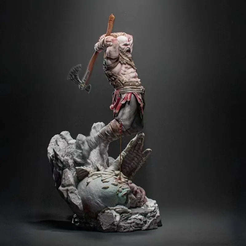 1/24 Ancient Barbarian Warrior with Raised Axe, Resin Model Figure Kit, Unassembled and Unpainted