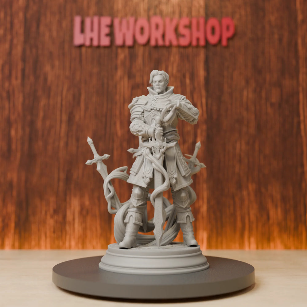 75mm Human Eldritch Knight, Resin Model Figure Kit, Fantasy Theme, Unassembled and Unpainted
