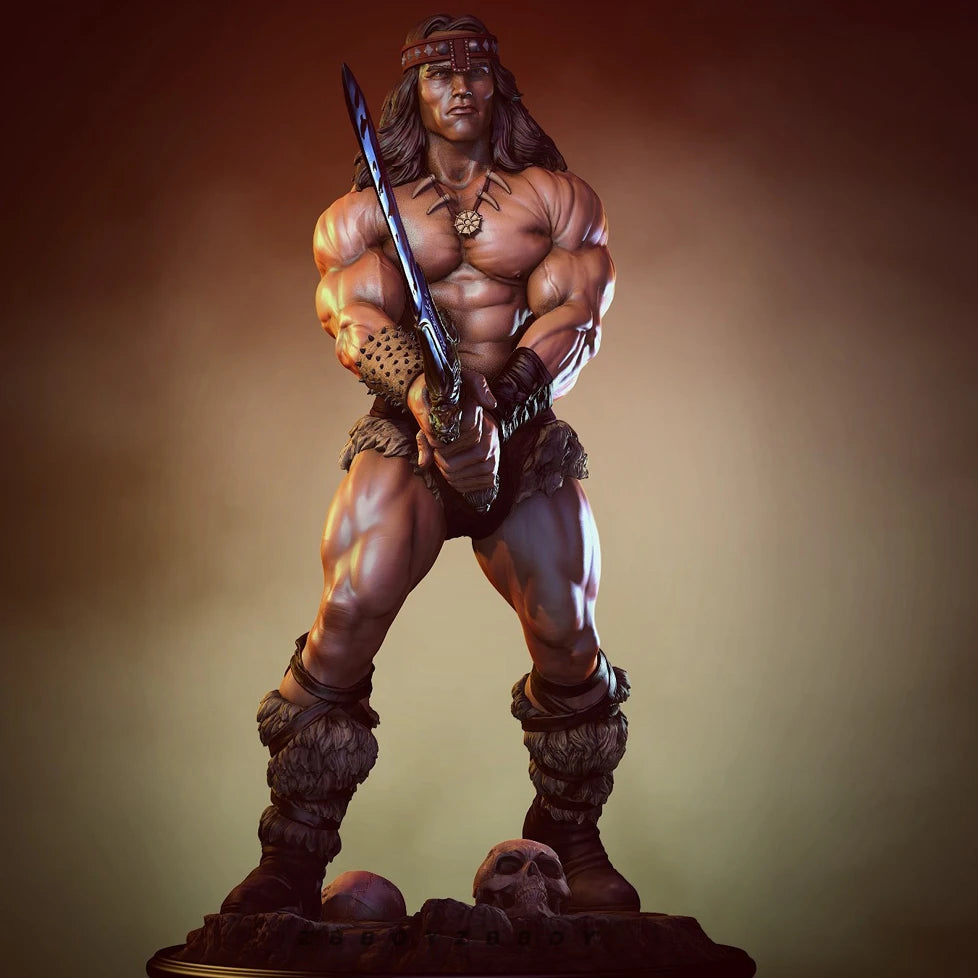 75mm Barbarian Fantasy Warrior, Resin Model Figure Kit, Fantasy Theme, Unassembled and Unpainted