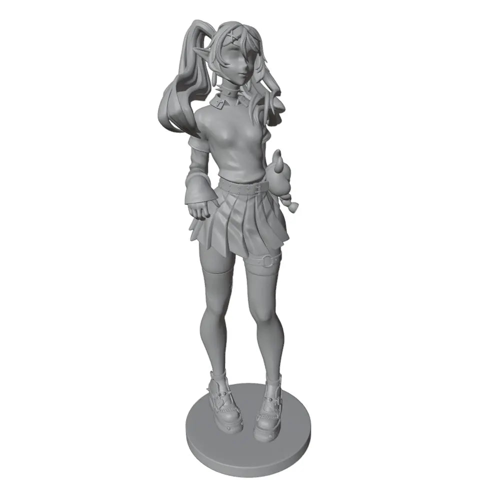 1/24 Anime Warrior with Braided Hair and Arm Wraps, Resin Model Figure Kit, Unassembled and Unpainted