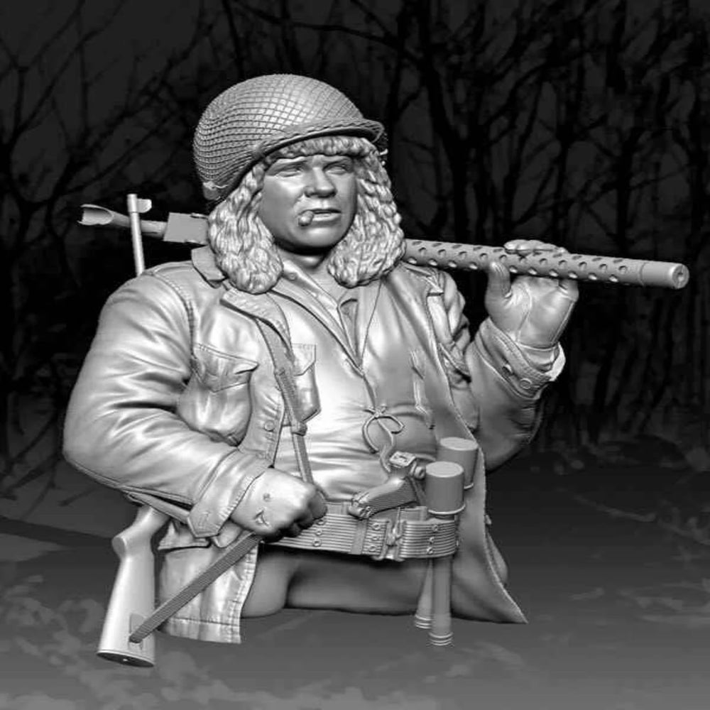 1/10 WWII American Machine Gunner, Resin Model Figure Kit, Unassembled and Unpainted