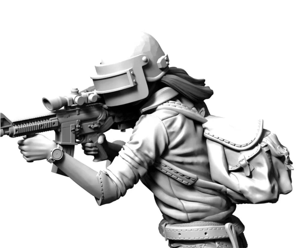 1/35 Modern Female Commando in Combat Shorts, Resin Model Figure Kit, Unassembled and Unpainted