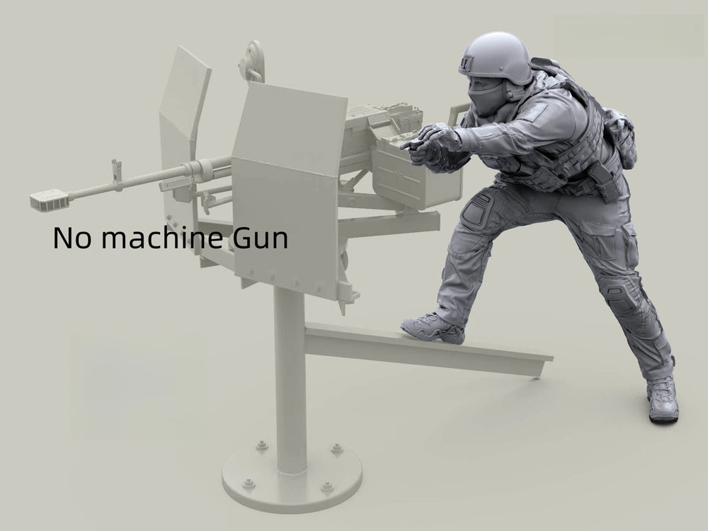 1/35 Modern Tactical Infantry Mounted Vehicle, 2 Figures, Resin Model Figure Kit, Unassembled and Unpainted