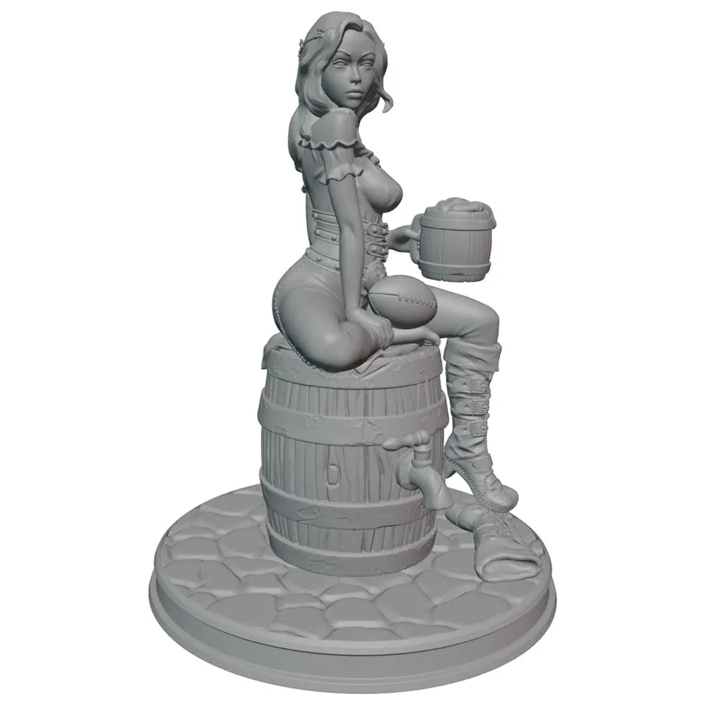 75mm Tavern Pin-up, Resin Model Diorama Kit, Unassembled and Unpainted