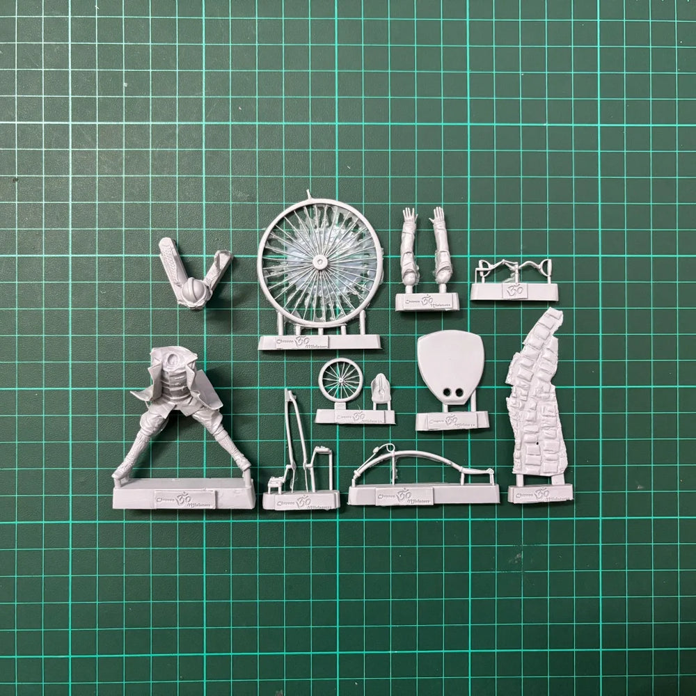 54mm WWII German Pilot on Motorcycle, Resin Model Figure Kit, Unassembled and Unpainted