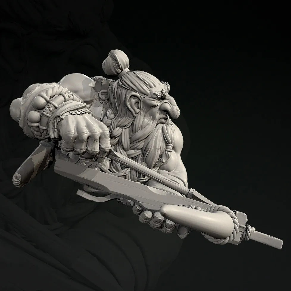 75mm Dwarf Warrior, Resin Model Bust Kit, Fantasy Theme, Unassembled and Unpainted