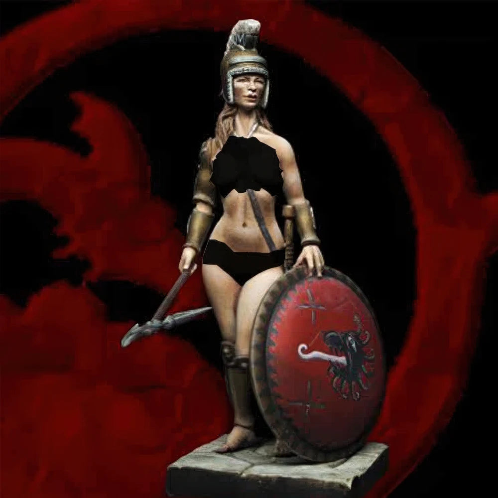 1/24 Ancient Nordic Fantasy Warrior with Runic Shield, Resin Model Figure Kit, Unassembled and Unpainted