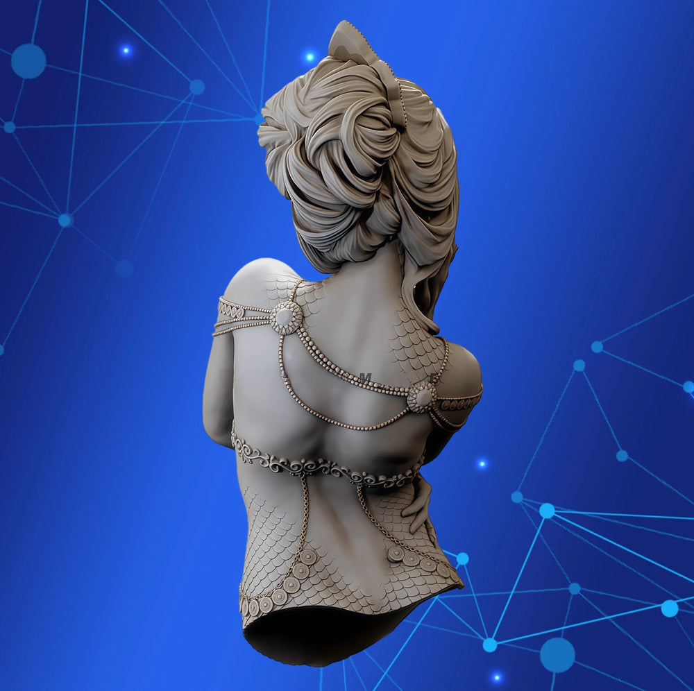 1/10 Female Fantasy Queen, Resin Model Bust Kit, Fantasy Theme, Unassembled and Unpainted