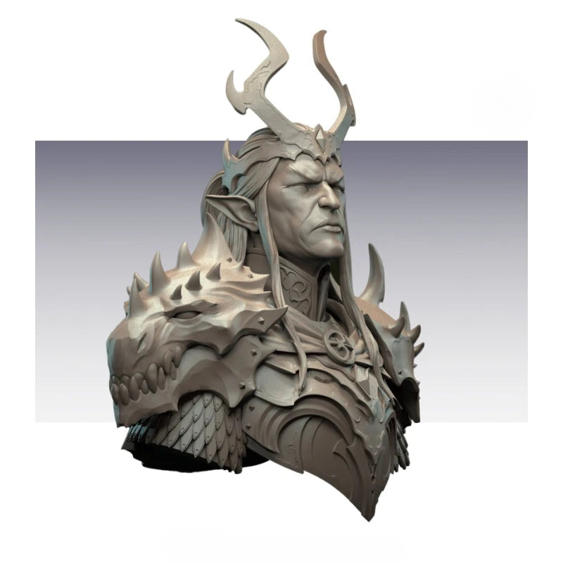 1/12 Demon Warrior, Resin Model Bust Kit, Fantasy Theme, Unassembled and Unpainted