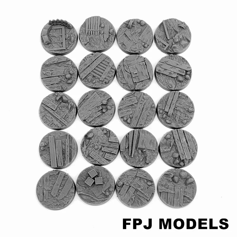 25mm Modern 25mm Trench Bases, Resin Model Terrain Kit, Unpainted