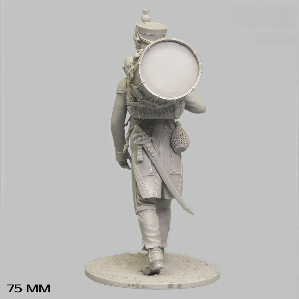 75mm Napoleonic French 57th Infantry Drummer 1835, Resin Model Figure Kit, Unassembled and Unpainted