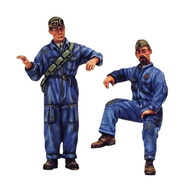 1/35 Cold War Soviet Airborne Paratroopers with Berets, 2 Figures, Resin Model Figure Kit, Unassembled and Unpainted