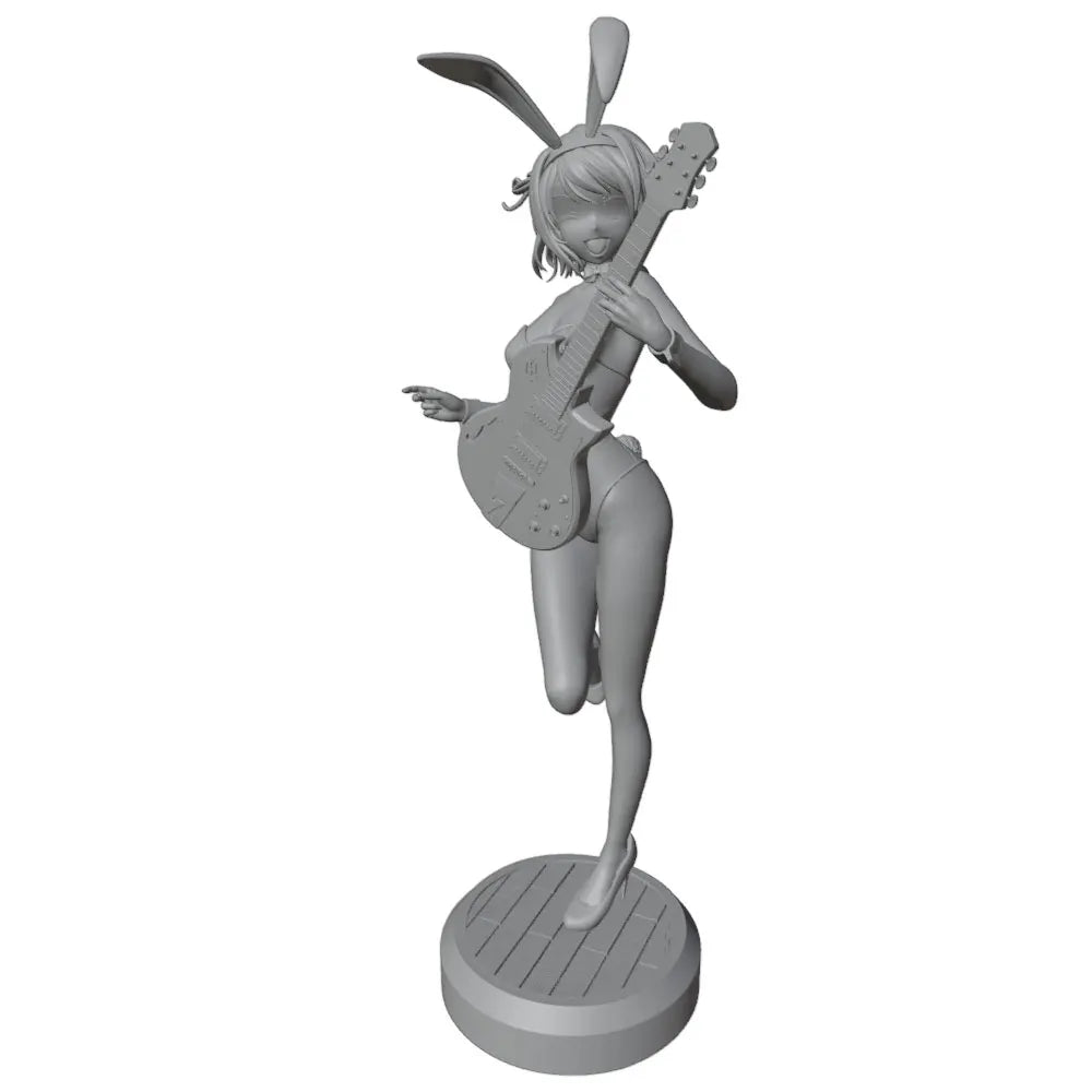 75mm Anime Bunny Girl with Guitar, Resin Model Figure Kit, Unassembled and Unpainted
