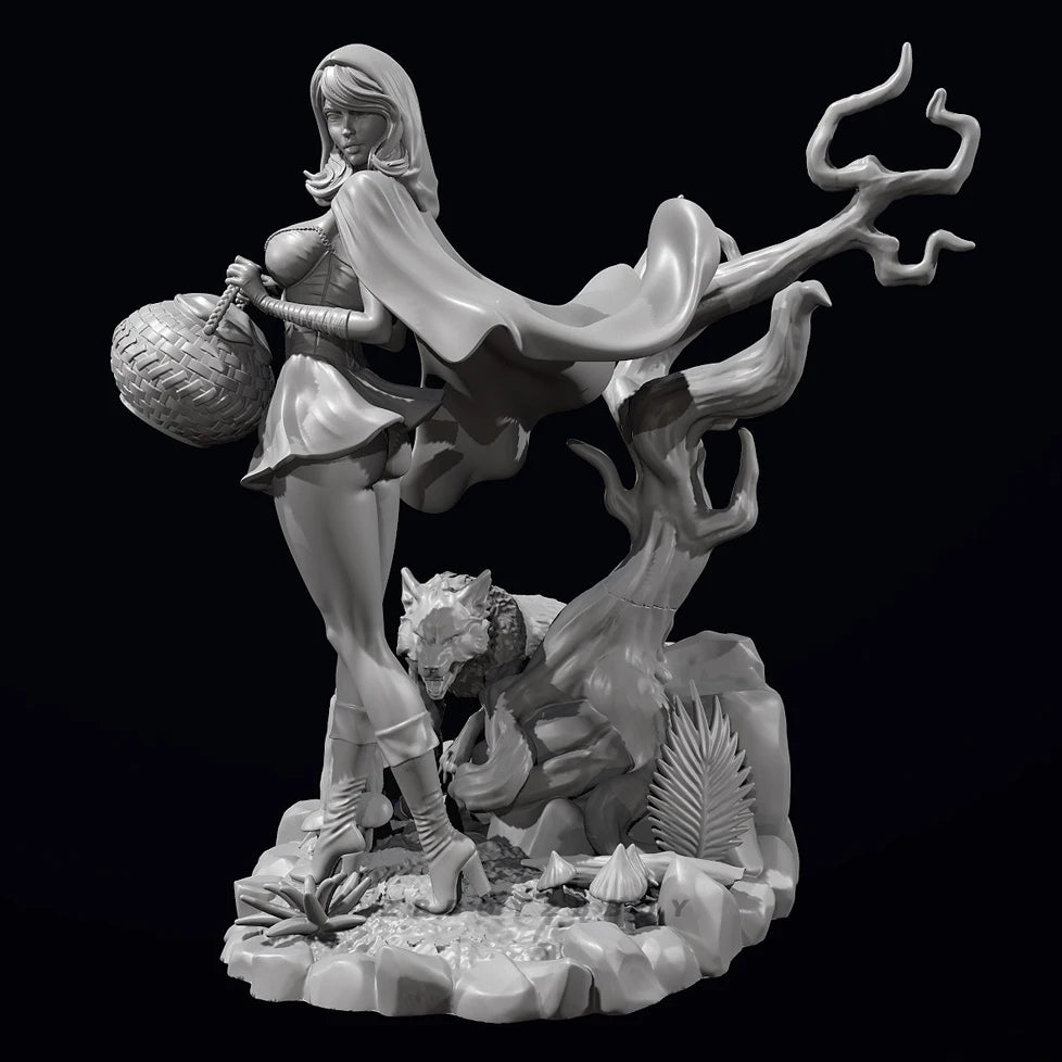 75mm Hooded Sorceress with Orb and Demonic Tendrils, Resin Model Figure Kit, Fantasy Theme, Unassembled and Unpainted