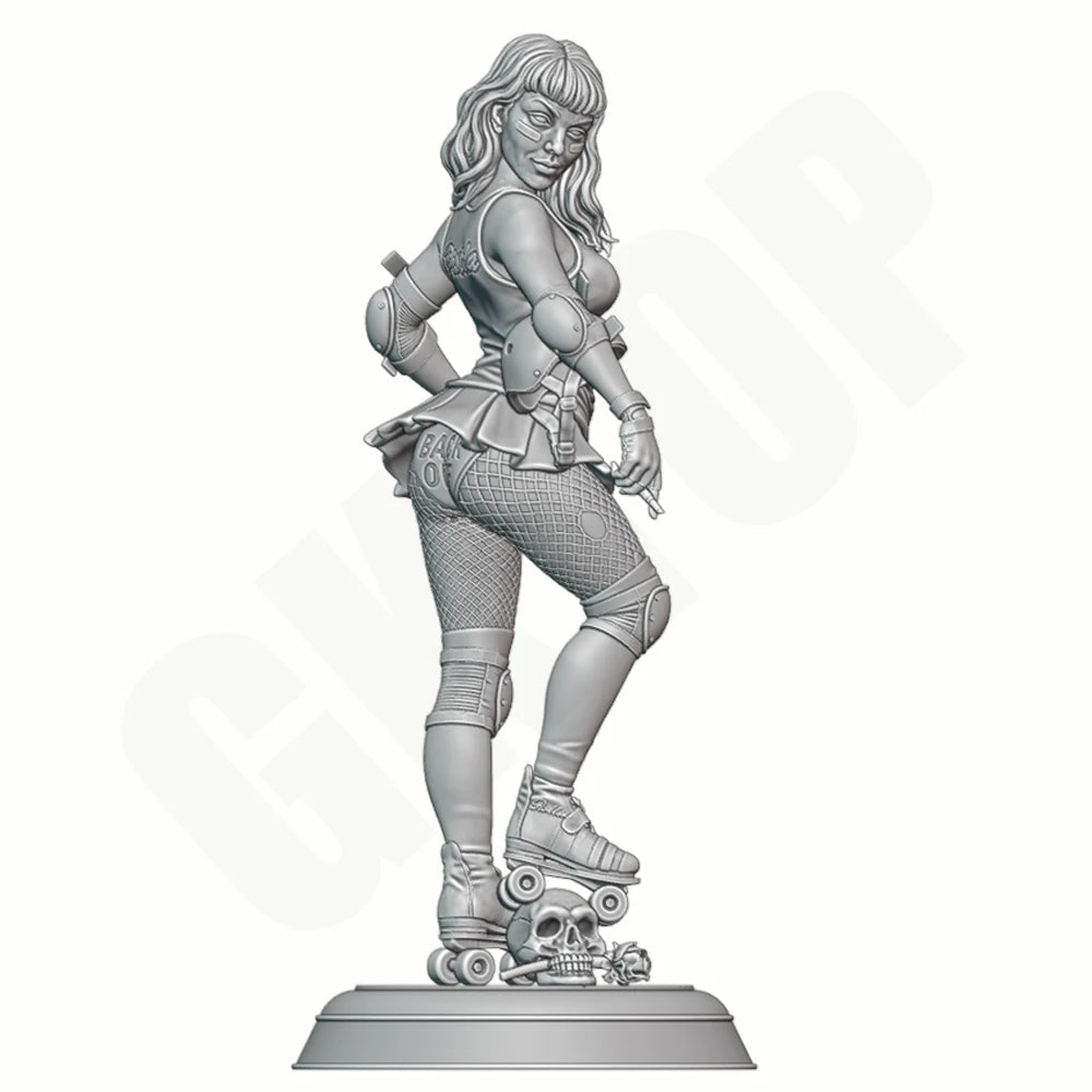 1/24 Roller Derby Skater, Resin Model Figure Kit, Unassembled and Unpainted