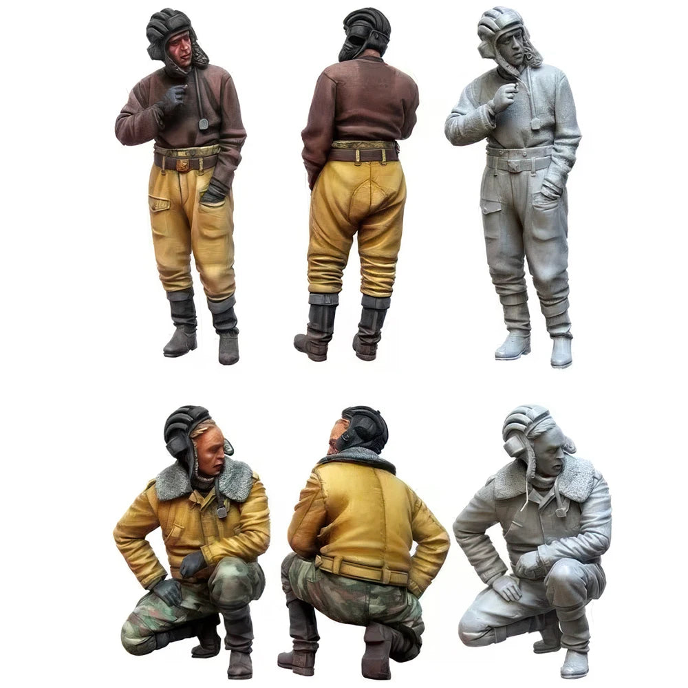 1/35 Modern Russian Tankman, 3 Figures, Resin Model Figure Kit, Unassembled and Unpainted