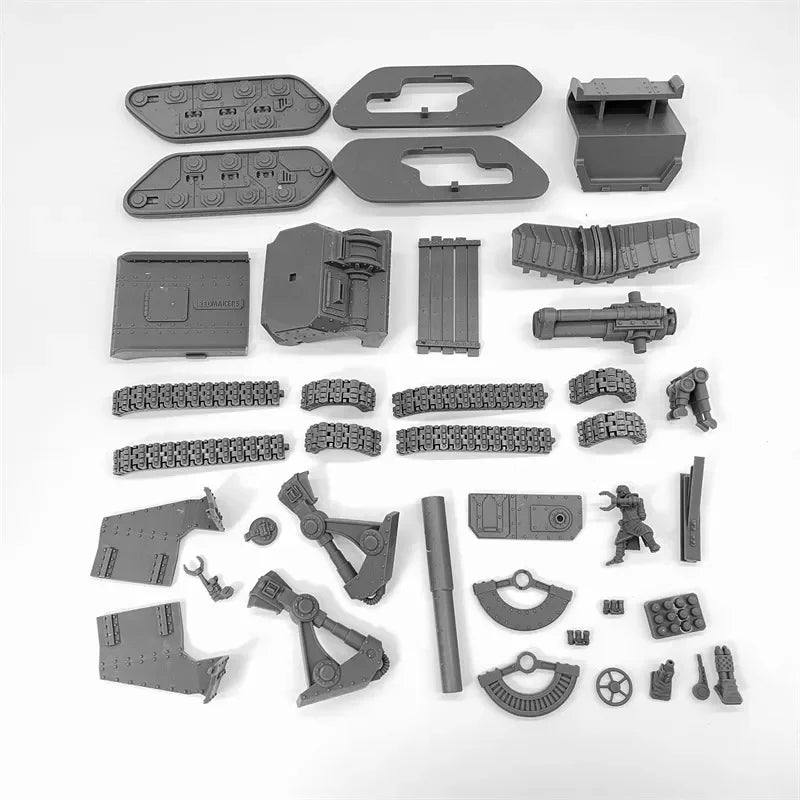 28mm Self-Propelled Gun, 3 Figures, Resin Model Vehicle Kit, Sci-Fi Theme, Unassembled and Unpainted