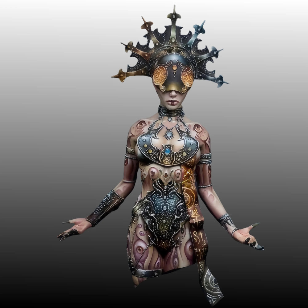 1/10 Gothic Witch Sorceress, Resin Model Bust Kit, Fantasy Theme, Unassembled and Unpainted