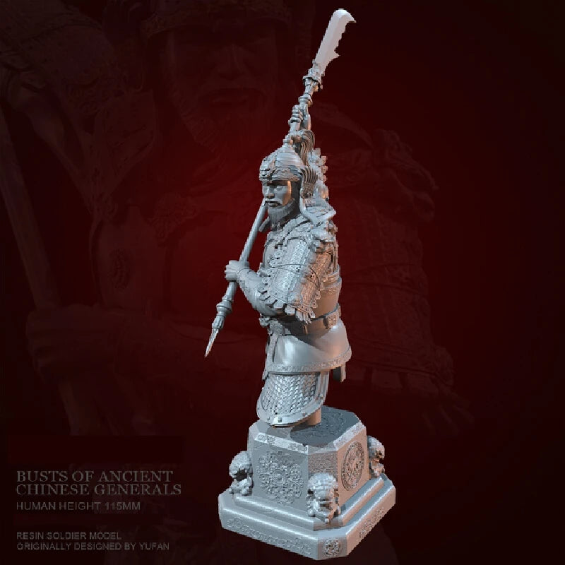 115mm Ancient Chinese General, Resin Model Bust Kit, Unassembled and Unpainted