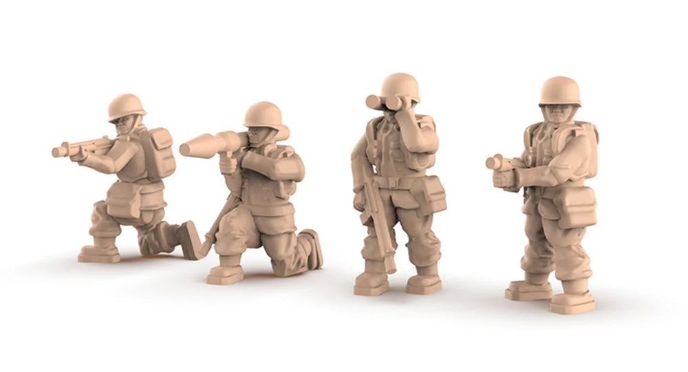 1/72 Modern Infantry Squad Advancing with Body Armor, 17 Figures, Resin Model Figure Kit, Unassembled and Unpainted
